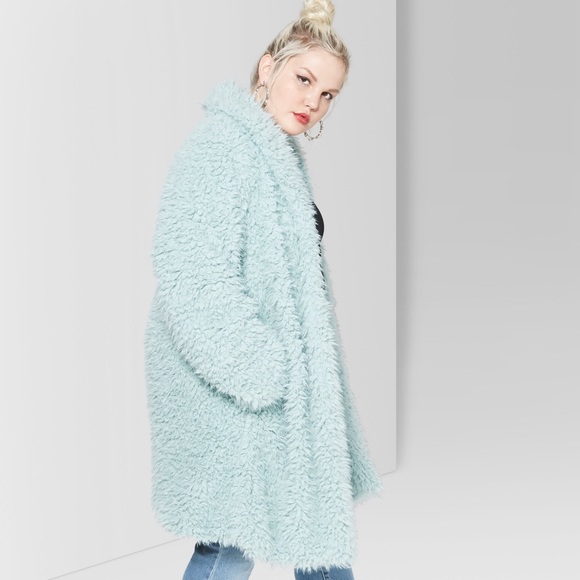 wild fable Jackets & Blazers - NWT Wild Fable mint blue Sherpa teddy coat XXL